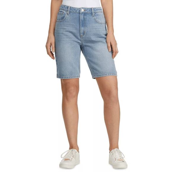 Numero Pants - Numero Womens High-Waist Denim Short Jean Boyfriend Bleach Blue Size 25